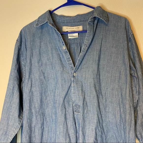 MARC BY MARC JACOBS faded blue chambray oversized Icon shirt M - Picture 5 of 13